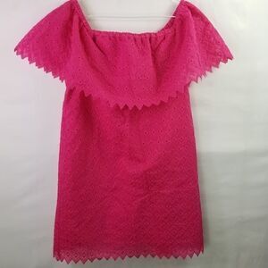 NWT. Kenzie Pink Eyelet Dress. Size M.